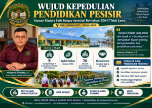 Wujud Kepedulian Pendidikan Pesisir, Yayasan Kiandra Setia Bangsa Apresiasi Revitalisasi SDN 17 Teluk Lanus